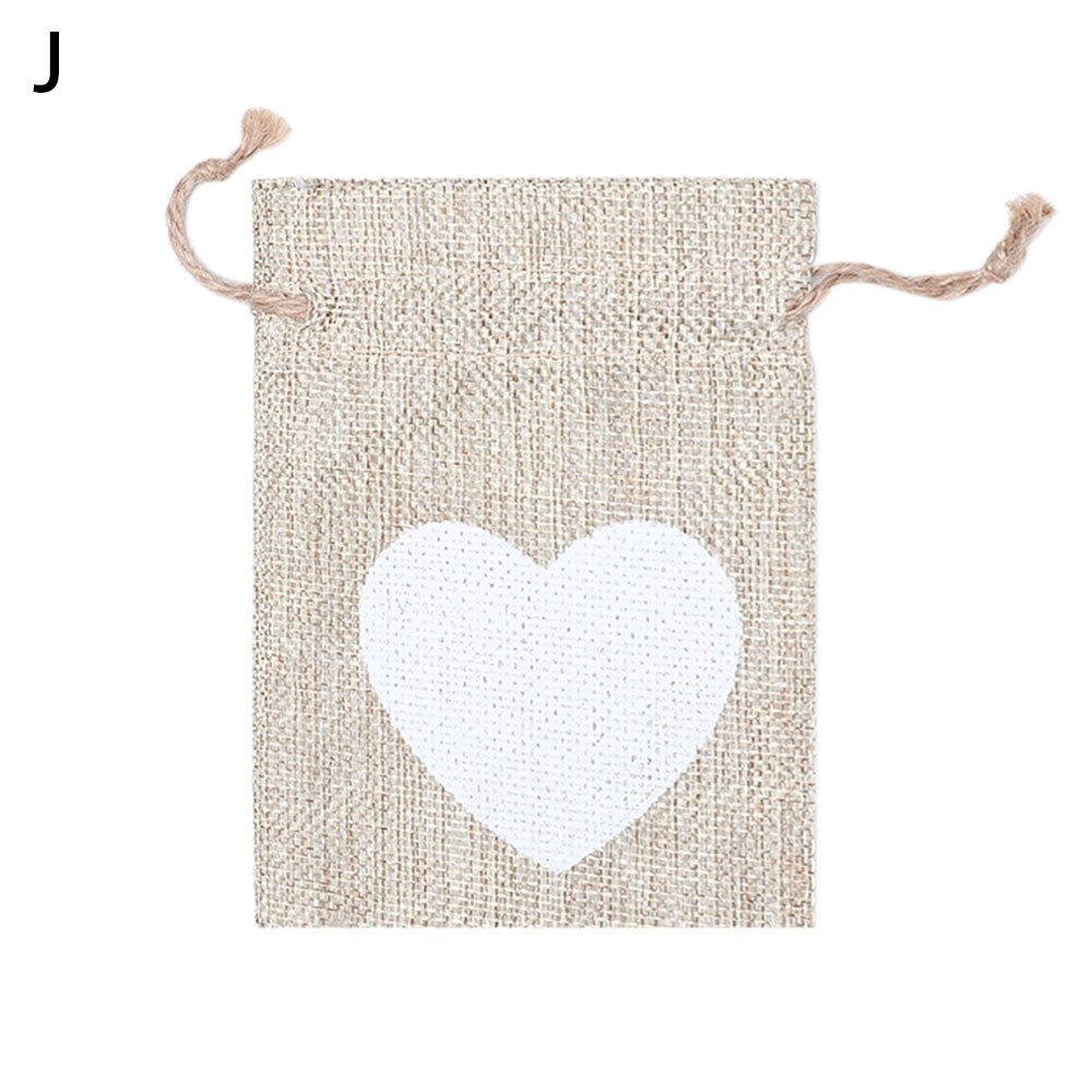 1pc- pakning snøre taske festival forsyninger halloween juletasker container slik lomme opbevaring snøre pose: J