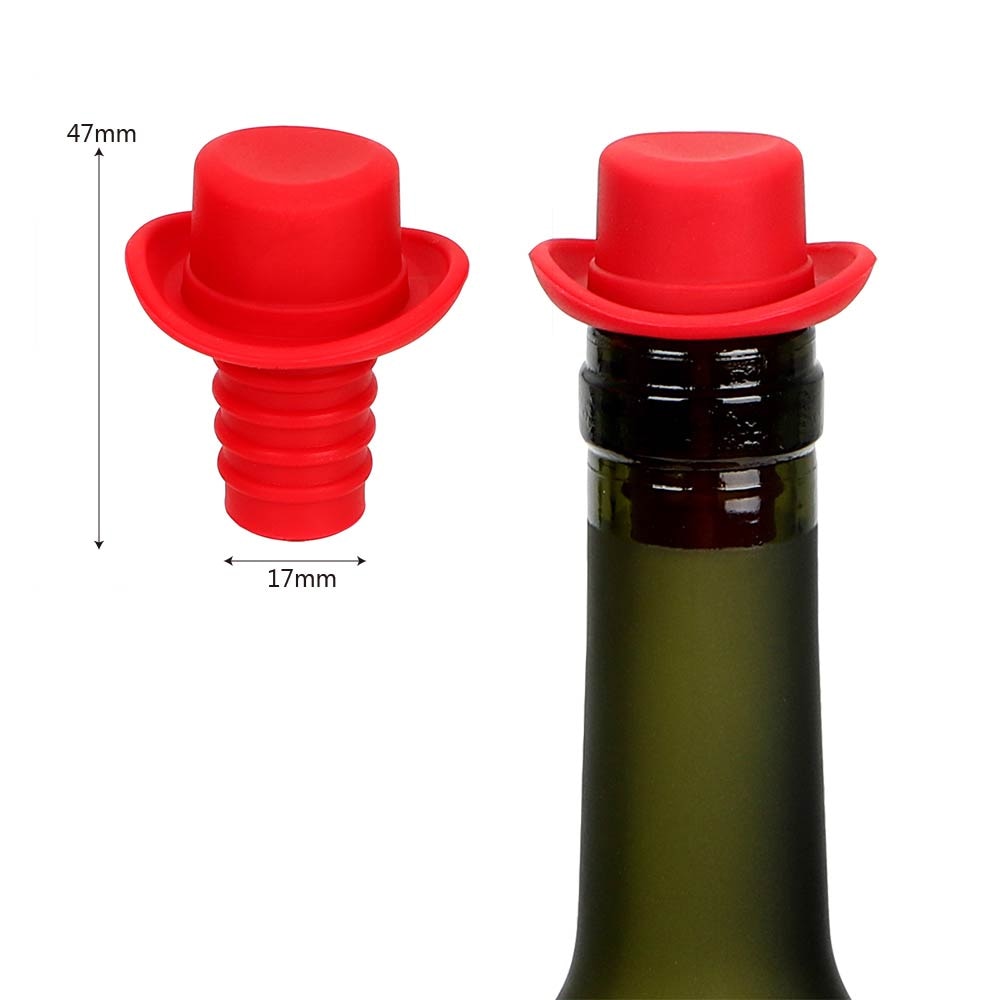 Tapón de vino HOOMIN, sombrero Formal, cerveza, Soda, tapa de botella de corcho, tapón divertido de botella de silicona, suministros para Barra de cocina, herramientas para Bar