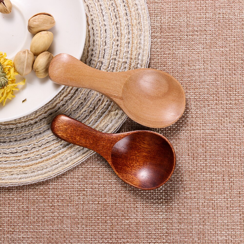 Mini cucharas pequeñas de madera para café, té, cucharas de azúcar, condimento Natural, utensilios de cocina para el hogar, accesorio de cocina, 1 ud.