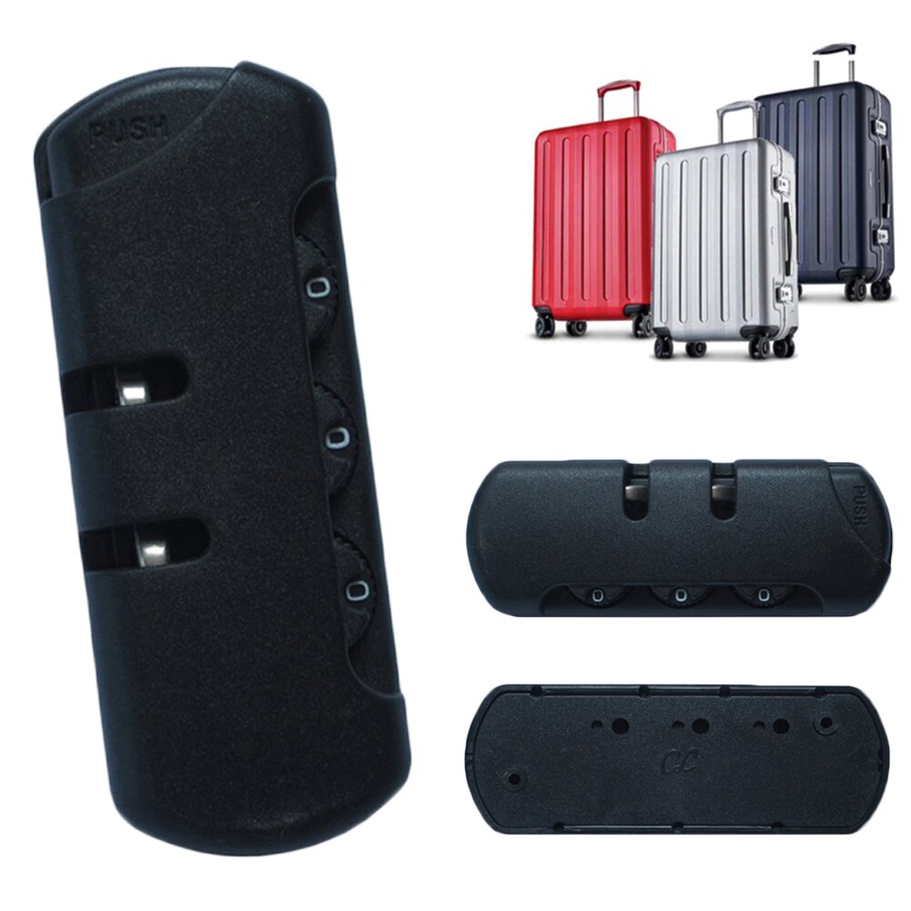 3 Dial Digit Password Combination Padlock Lock Suitcase Luggage Lock Mini Coded Keyed Anti-Theft Locks