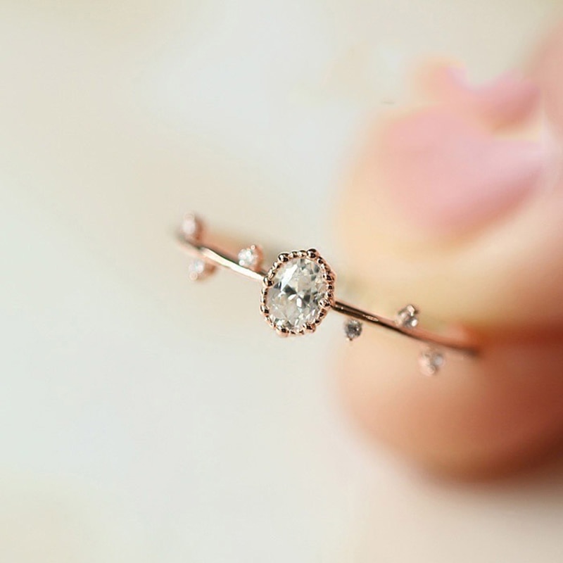 Doppel Fair Ringe Für Frauen Chic Fee Temperament Licht Gelbe Rose Gold Farbe Dünne Zweig Finger Ring Schmuck KBR115