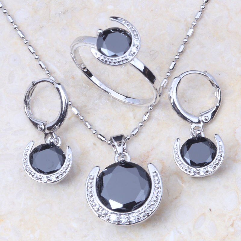 Liefde Monoloog Prachtige Bloem Crystal &amp; Zirconia Zilveren Kleur Sieraden Sets Voor Bruiloft J0639