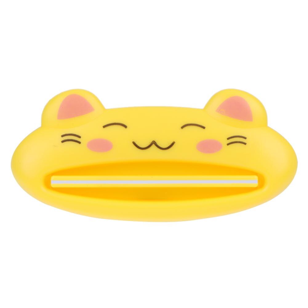 1Pc Toothpaste Squeezer Cute Cartoon Animal Toothpaste Squeezer Cosmetics Bathroom Tube Dispenser: Yellow cat