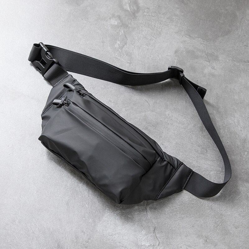 Waterproof Man Waist Bag Chest Pack Outdoor Sports Crossbody Bag Casual Travel Male Bum Belt Bag Waterproof Fabric Solid