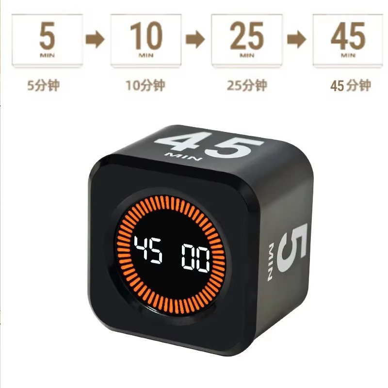 LED-Anzeige, Produktivität, Würfel-Timer, Schwerkraftsensor, Umdrehen, voreingestellte Zeit, Dual-Modi, Countdown, Kochen, digitaler Timer-Ofen: MULTI