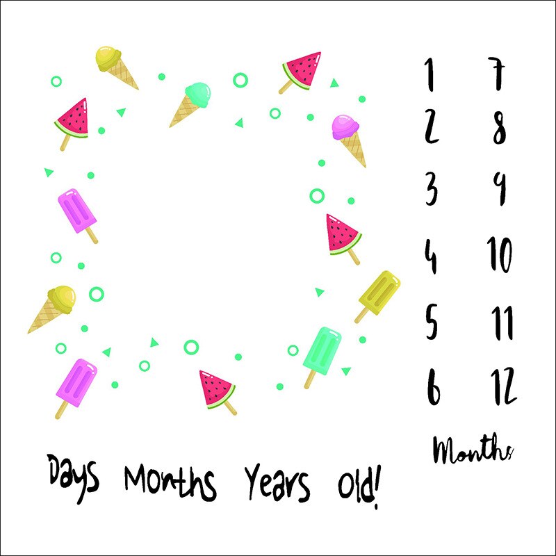 Baby Milestone Foto Props Achtergrond Dekens Dier Patroon Baby Speelmatten Achtergrond Doek Kalender Foto Accessoires Nordic: EF-93