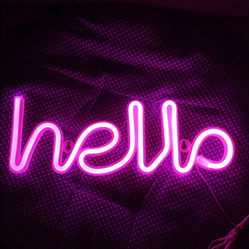 Hej neonskylt led neonljus företag butik skylt neon pub för butik butik hem jul vägg dekor färgglad gul anpassad: Rosa hej
