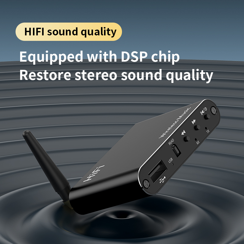 VAORLO Bluetooth 5.4 Audio Sender Empfänger 3,5 mm AUX RCA USB U-Disk DSP Dekodierung EQ HIFI Stereo Surround Musik Wireless Adapter mit Antenne Fernbedienung