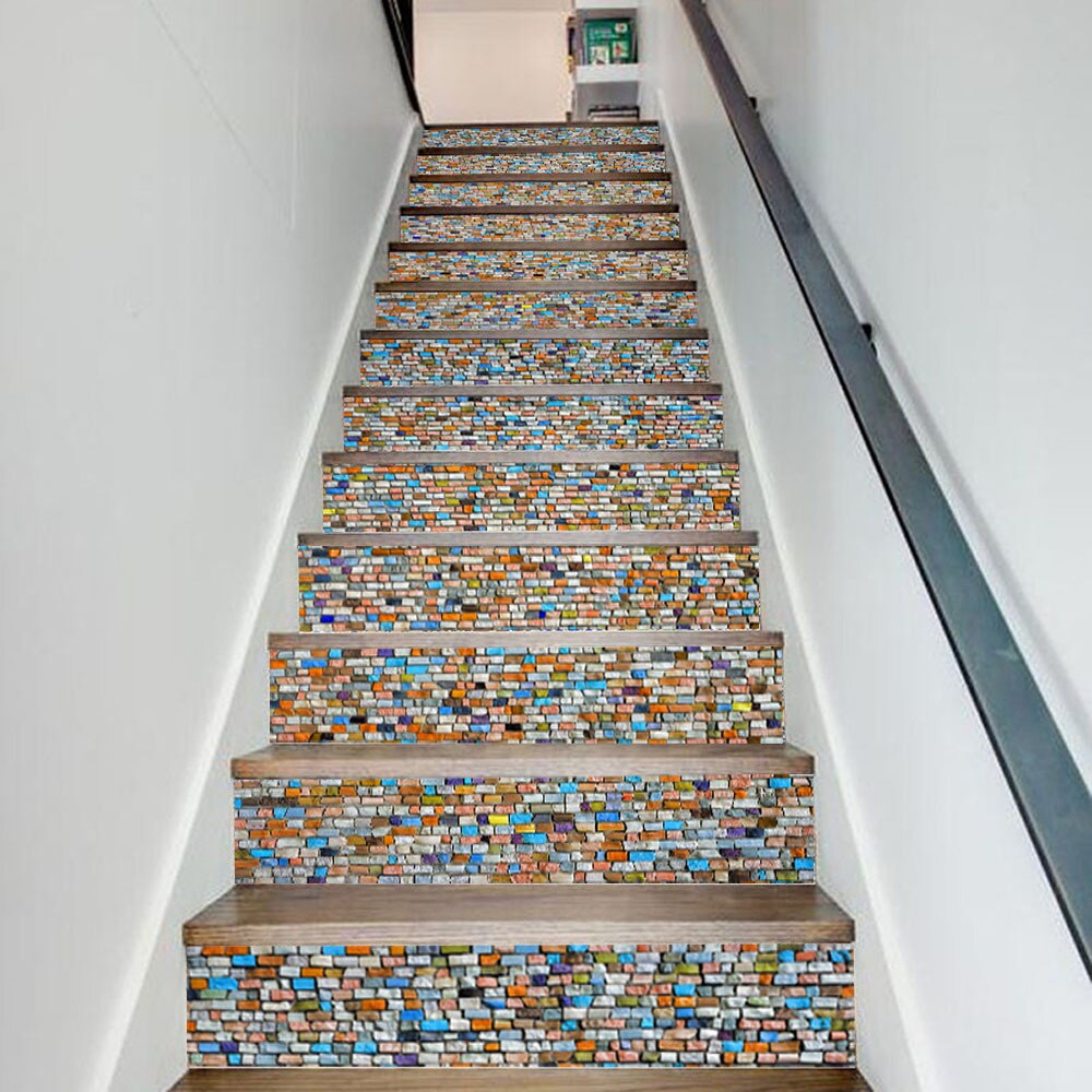 Mosaik Stein Treppen Fliesen Aufkleber Selbst Klebe PVC Treppe Dekoration Tapeten Moderne Stil Zu Hause DIY Renovierung Kunst Abziehbilder