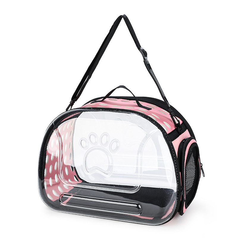 Large Space Foldable Pet Bag Portable Comfortable Breathable Pet Cat Transparent Portable EVA Polymer Foam PU Leather Material