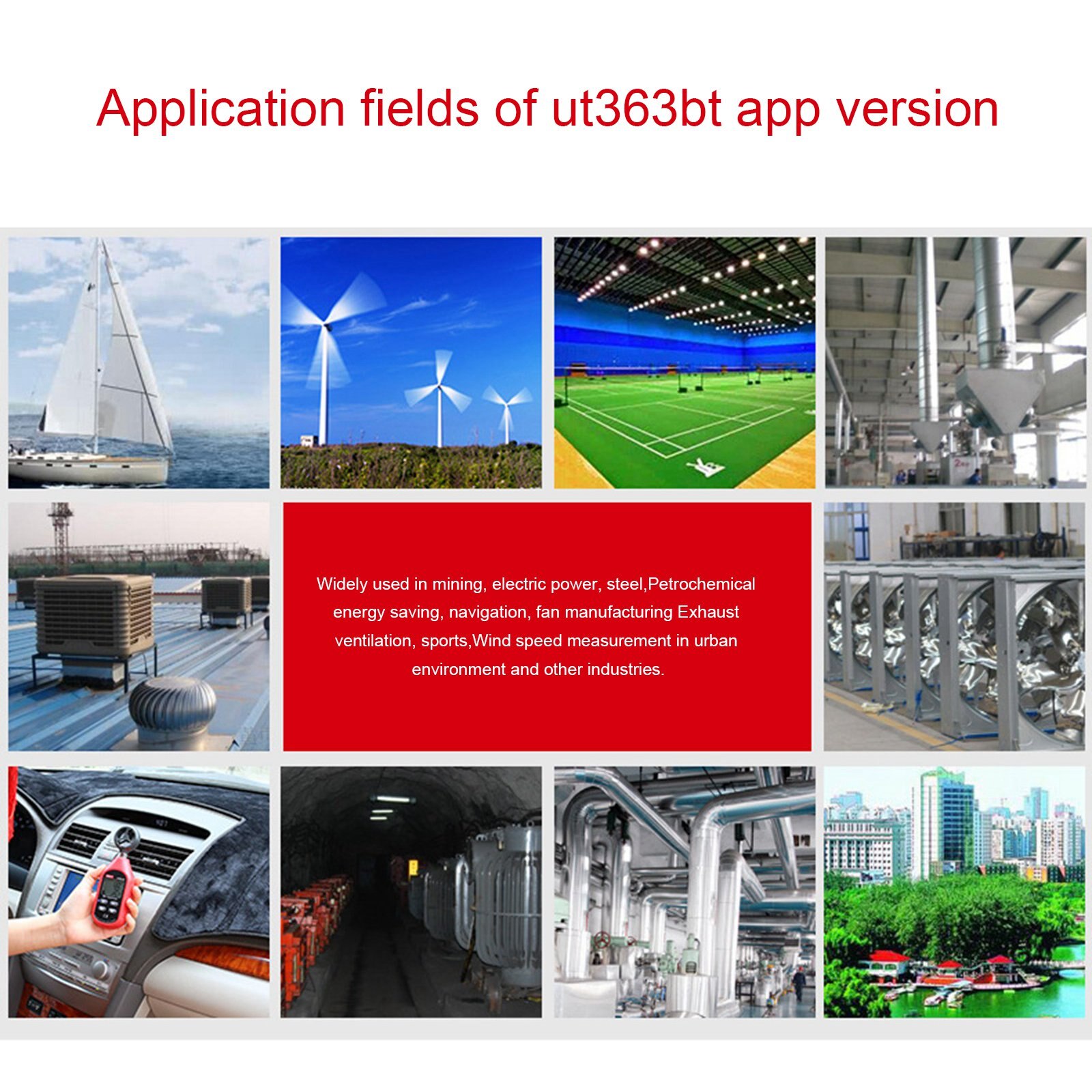 UT363 Handheld Anemometer Digitale Wind Speed Meting Temperatuur Tester Lcd Backlight Display Air Flow Speed Wind Meter