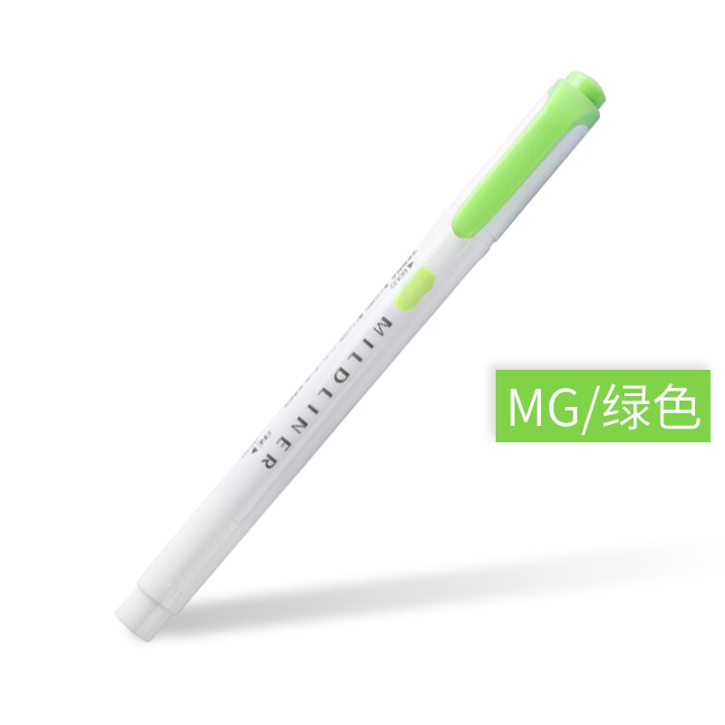 Zebra Mildliner Pastel Highlighters WKT7 Text Marker Japanese Stationery: Green
