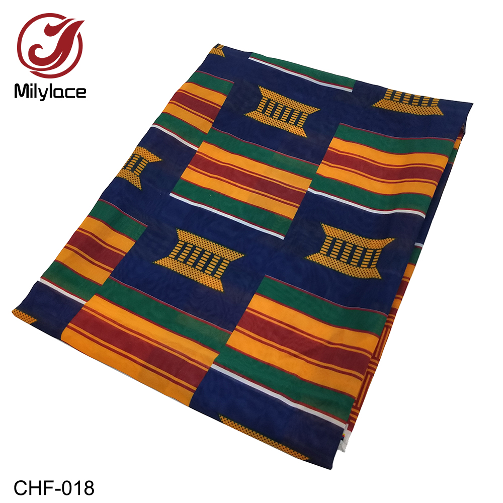 Afrykańska tkanina szyfonowa, cyfrowy wzór, drukowany szyfon, tkanina szyfonowa, 5 jardy na partię, -007-019 chf