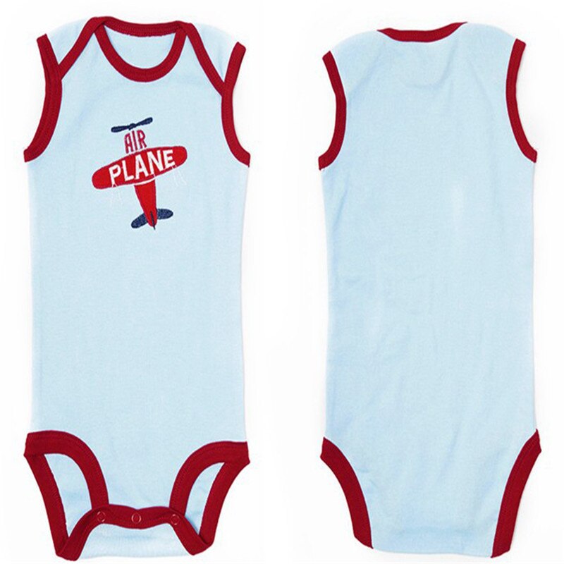 Goldbuddy mouwloze bodysuits babyjongen meisje vest karters cartoon jumpsuit babykleding 5 stuks/pak 3m-48m