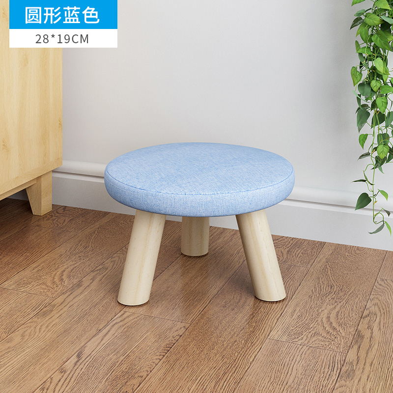 Tissus tabouret rond en bois maison adulte enfants canapé petite chaise basse poufs moderne changement chaussures banc: 13