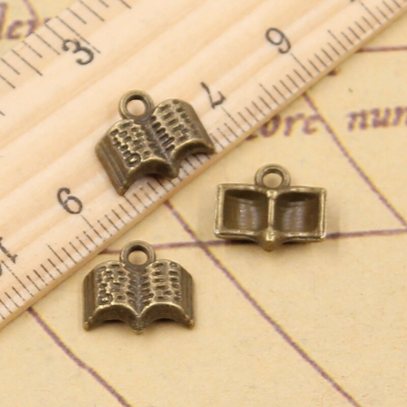 20Pcs Charms Open Heilige Bijbel Boek 12X11Mm Tibetaanse Brons Zilver Kleur Hangers Antieke Sieraden Maken Diy handgemaakte Craft Hanger: Antique Bronze Plated