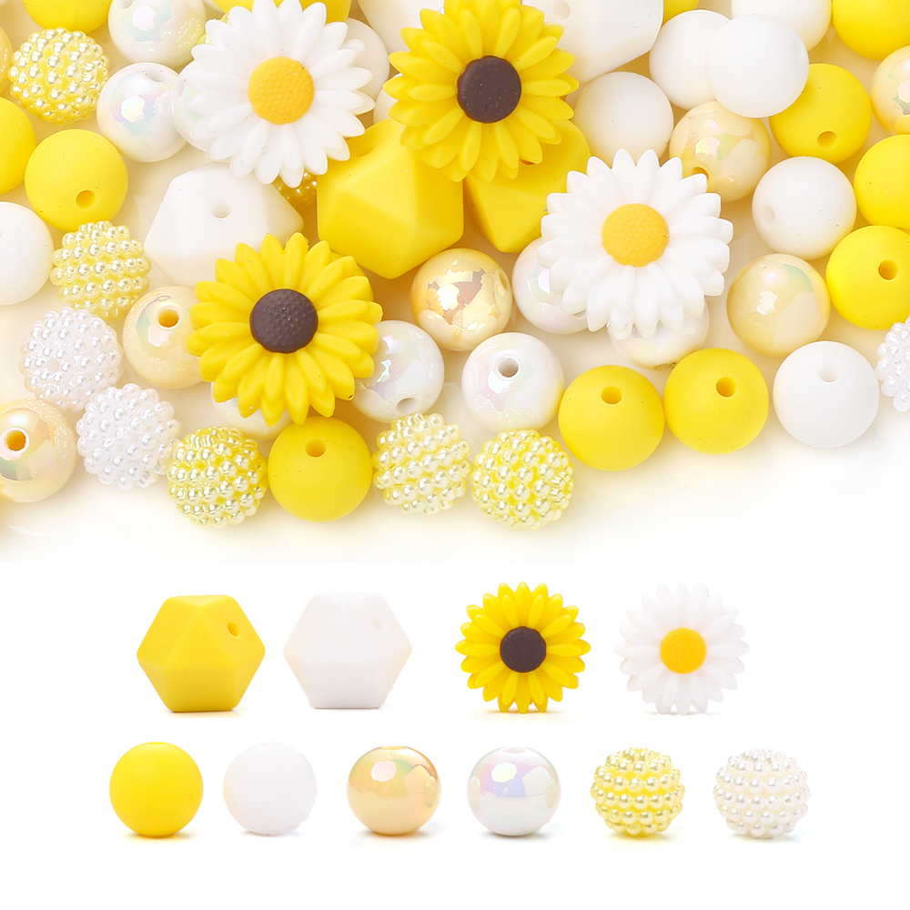 Perles de dentition en silicone pour bébé, 70 pièces, de alimentaire, pour bricolage, tétine, collier, accessoires