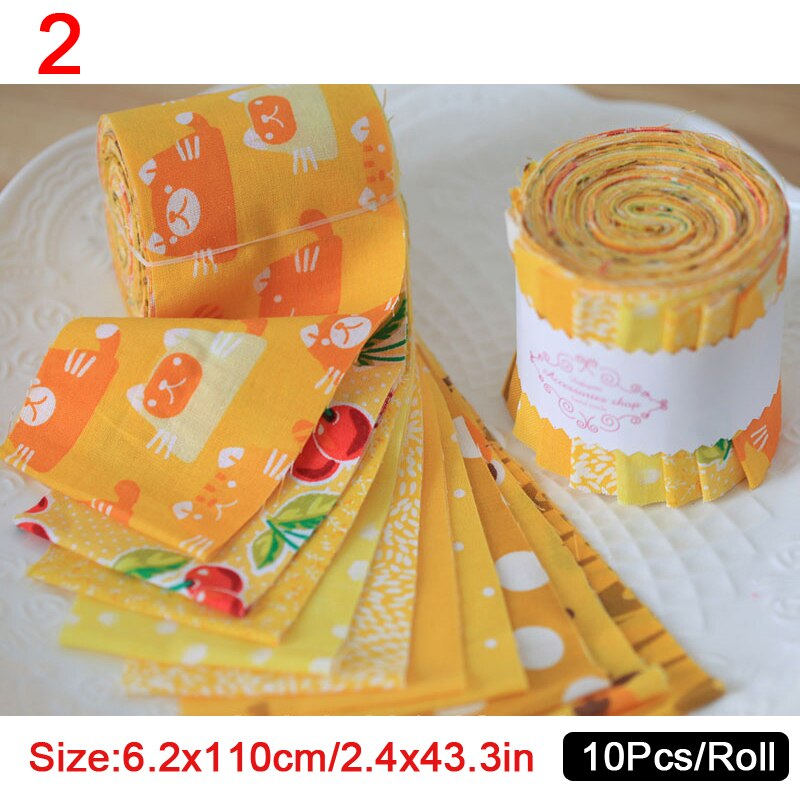 6,2x110cm tela de algodón de tela Jelly Roll tiras Jelly Roll tela de Jelly Roll Patchwork tela 10 uds/rollo: 2