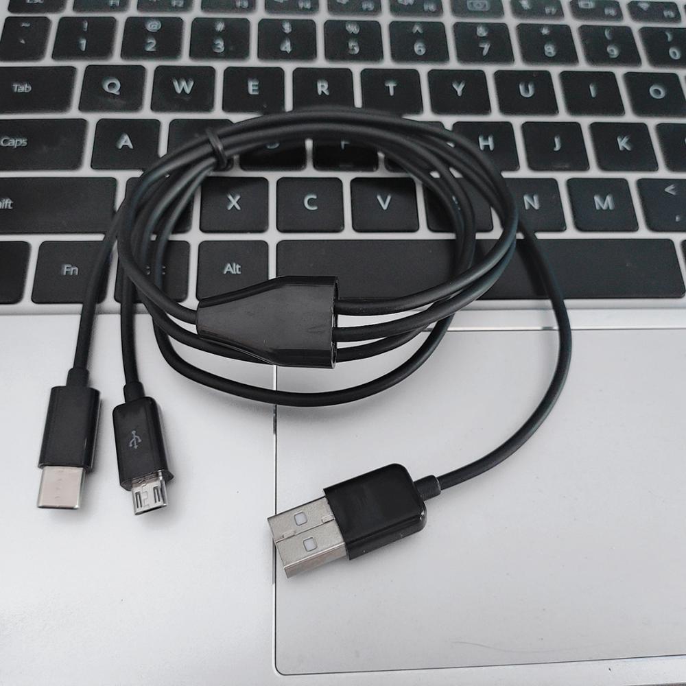 2 In 1 Usb Charge Kabel Voor Type C En Micro Telefoons En Tabletten