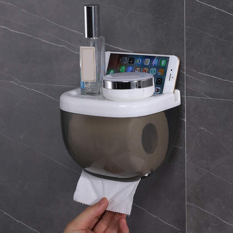 Vandtæt toiletpapirholder mobiltelefon opbevaring hylde vægmonteret rack