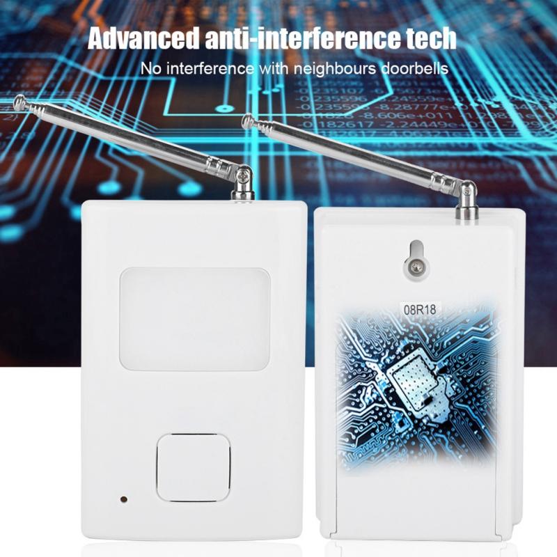 Wireless Electronic Waterproof Remote Push Button With Dog Barking Sound Doorbell