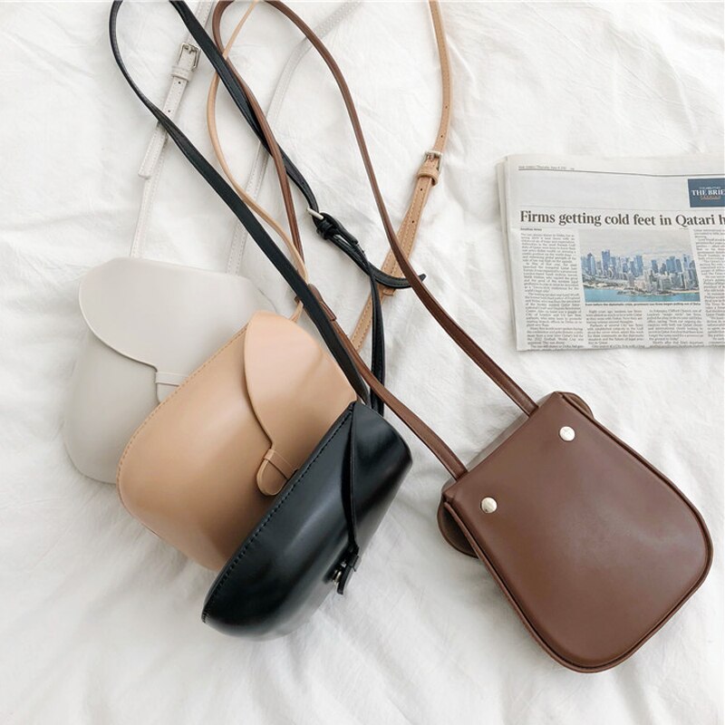 Leather Women's Shoulder Bags Handbag Solid Color Messenger Bags For Women Female Casual Shell Tote