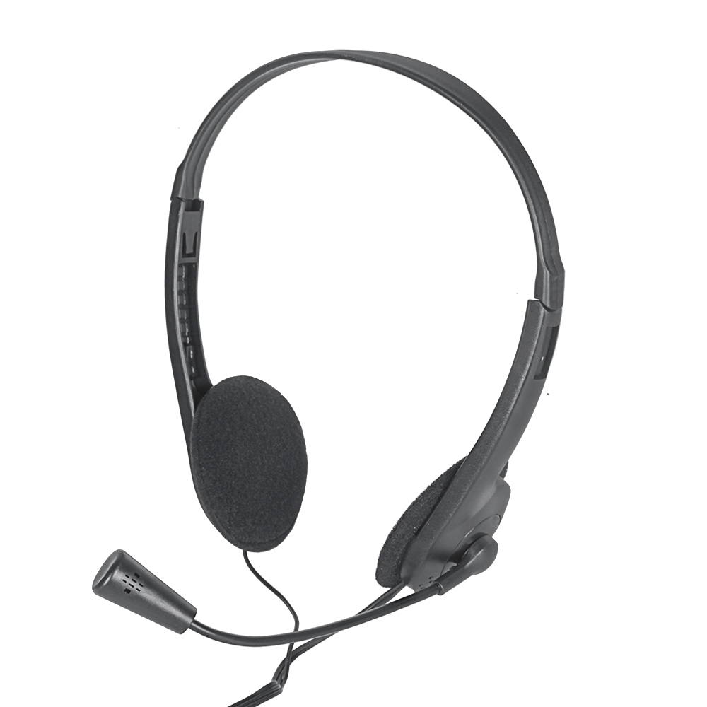 3.5mm Wired Stereo Headset Noise Cancelling Earphone with Microphone Adjustable Headband for Computer