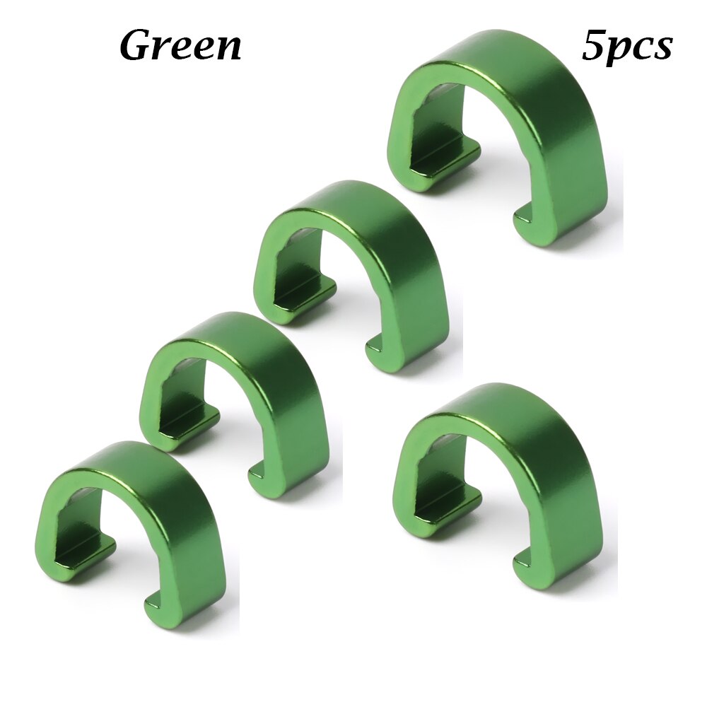 5Pcs C Vorm Clips Rem Kabel/Lijn Gespen Aluminium Mtb Bicyle Behuizing Slang Weg Gids Derailleur Lijnen gereedschap Accessoires: Green1