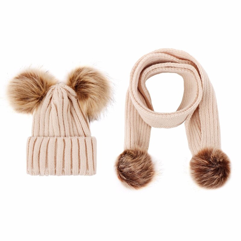 Kids Scarf Pompom Winter Warm Children Toddler Scarves Outdoor Solid Color Knitted Baby Girl Boy Scarfs: 10
