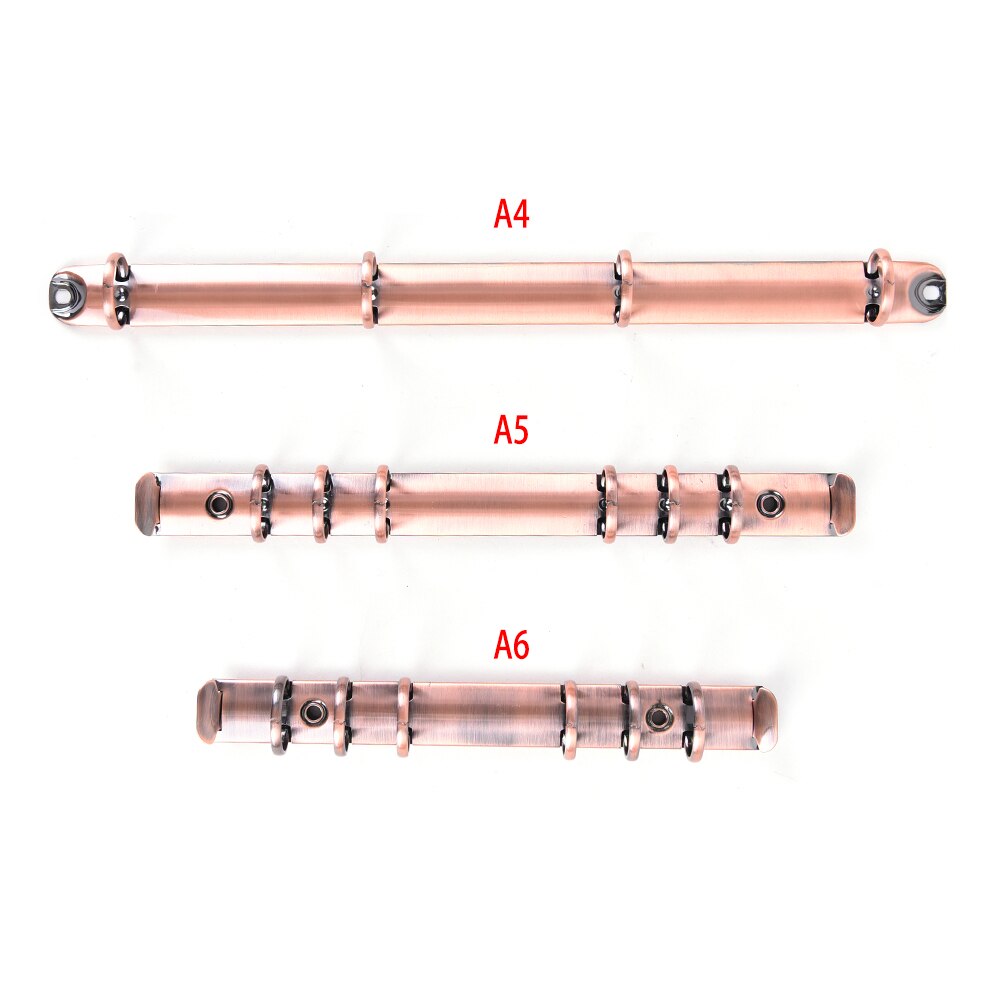 A4 A5 A6 Binder Clip Metal Spiral Binder File Folder Clip Notebooks Clip Loose Leaf Book Binder Rings Album Scrapbook Clips: Red broonze / A6