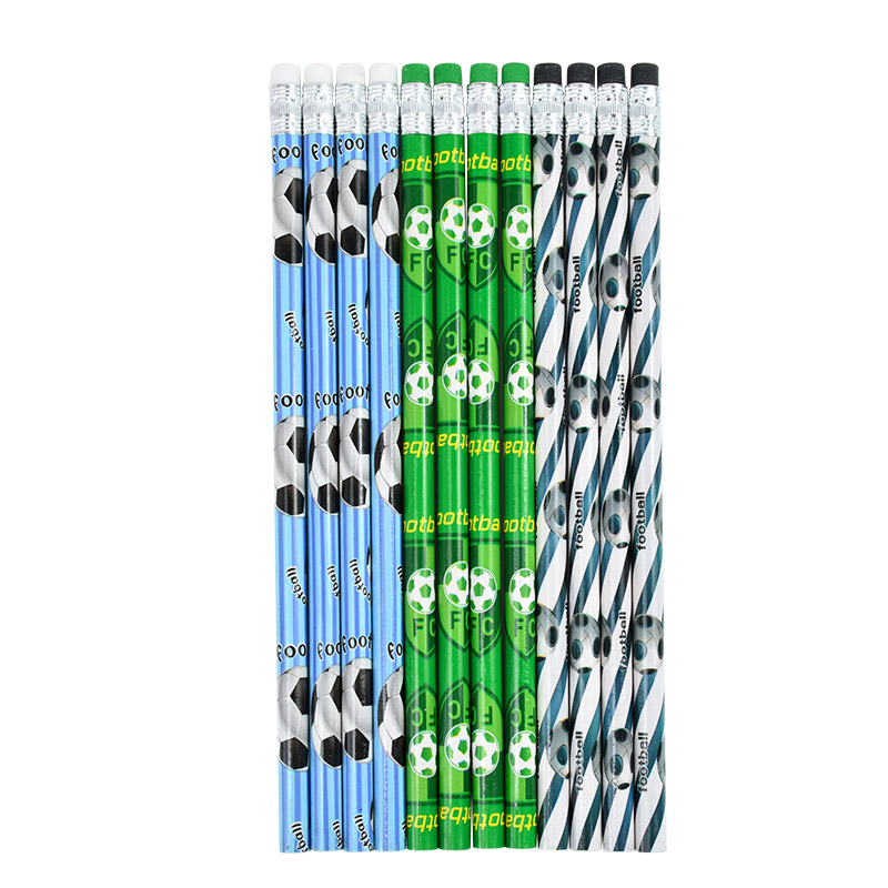 12pc Sports Theme Party Painting Writing HB Pencils Football Baseball Basketball Pencils Kids Birthday Party Pinata Fillers: Fluorescence Yellow