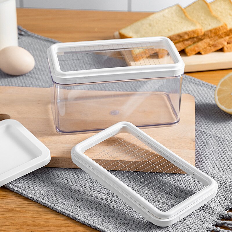 Cheese Butter Box Container Cheese Cutter Slicer Sealing Storage Keeper Tray Box Kitchen Dinnerware Cutting Food Butter Box