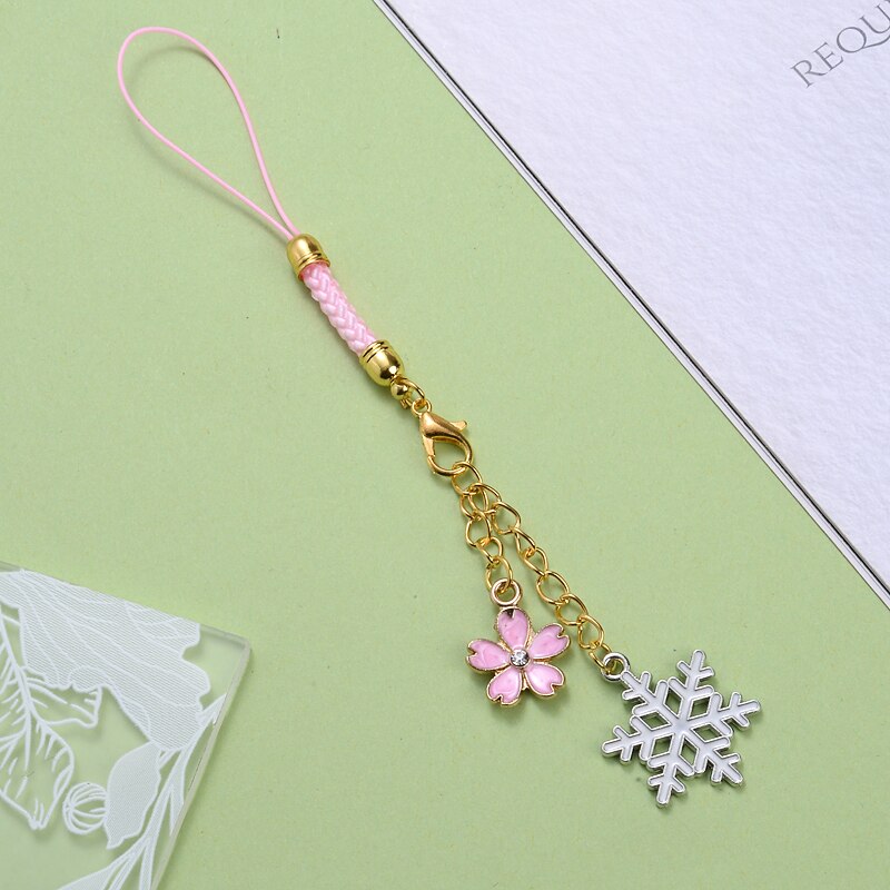 Metalen Mobiele Telefoon Hanger 1Pcs Bloem Dier Sneeuwvlok Ladie Telefoon Lanyard Anti-verloren Sleutelhanger Accessoires Decoratie: G