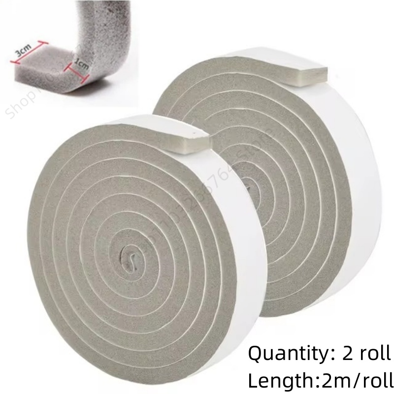 Bande d'étanchéité auto-adhésive en mousse pour porte et fenêtre, 4M (2 rouleaux), coupe-vent, insonorisée, coupe-froid, bande d'étanchéité anti-poussière: bleu foncé