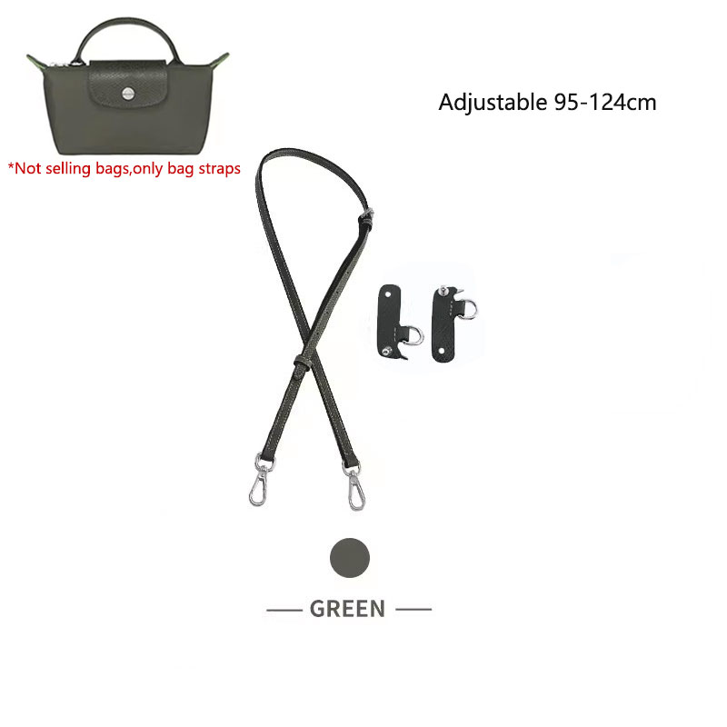 Leather Replacement Crossbody Bag Strap Fit for Longchamp mini shoulder strap without punching modification: Red