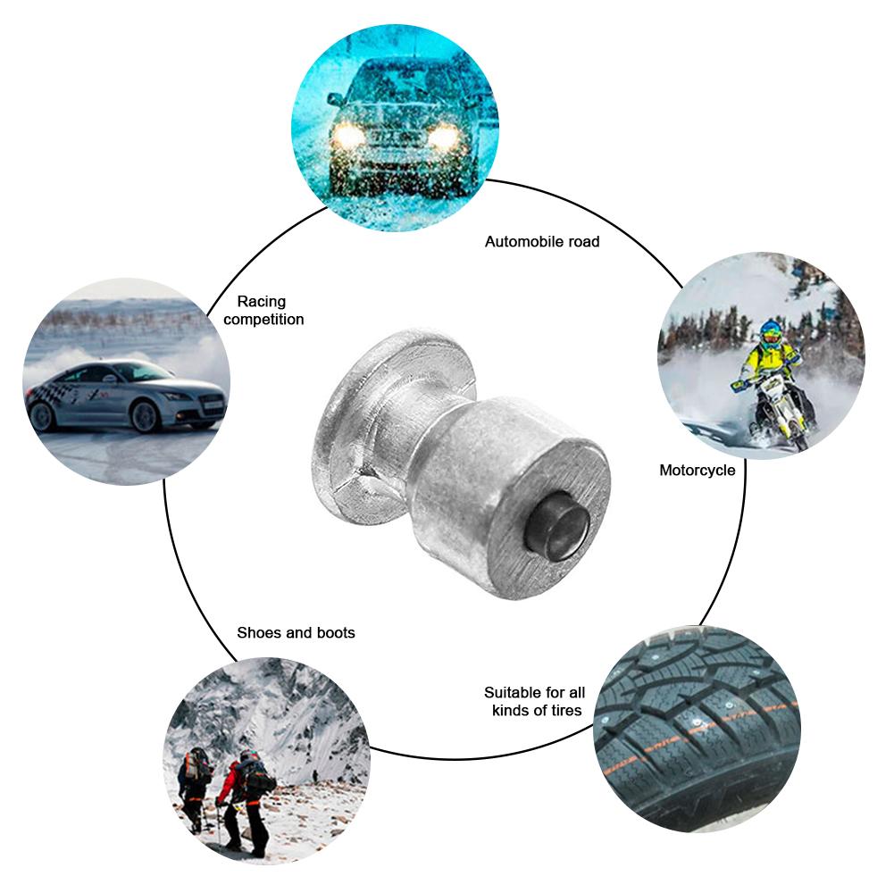 100 stk aluminiumsbildæk til studs dæk slidbestandige skridsikre negle sne pigge til vinterdækstifter til biltilbehør