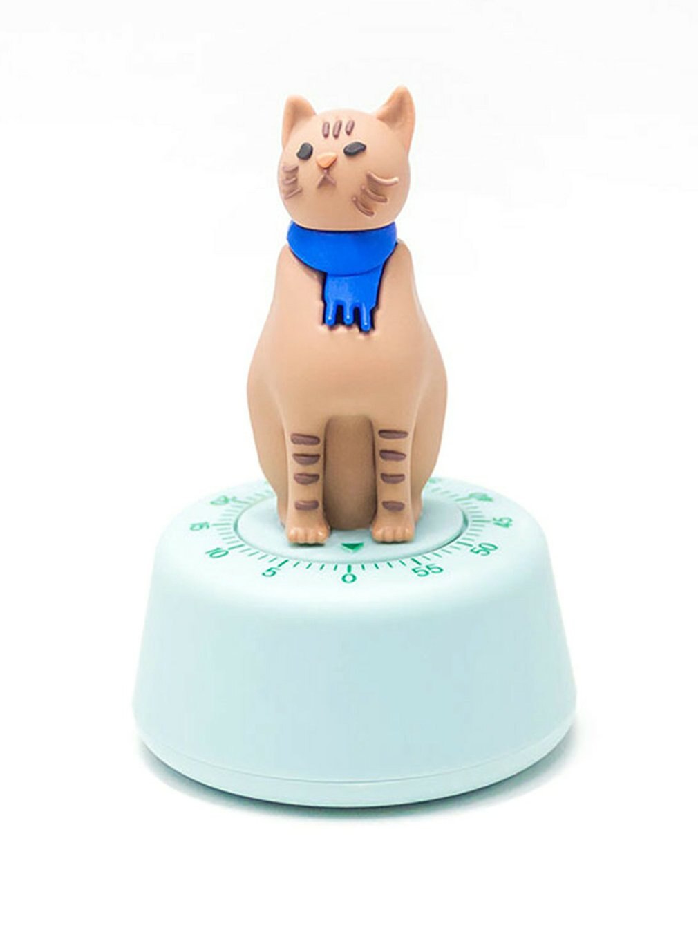 Lazy Cat Timer Lesson Time Manager Kitchen Timer Mechanical Reminder Cute Cartoon Timer Kitchen Tools: light green