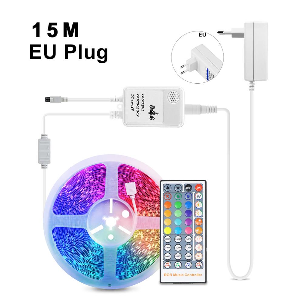 Led Neon Signs Light Smart Home RGB LED Strip Led lights for Bedroom Kitchen Christmas Music Sync Party Cabinet Decoration Lamp: 15M Set with EU Plug