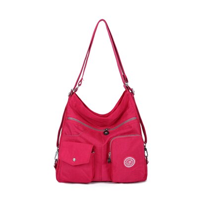 Sac Messenger femme Double Sac à bandoulière sacs à Main de en Nylon femme Sac à bandoulière Bolsas Sac à Main: Rose red