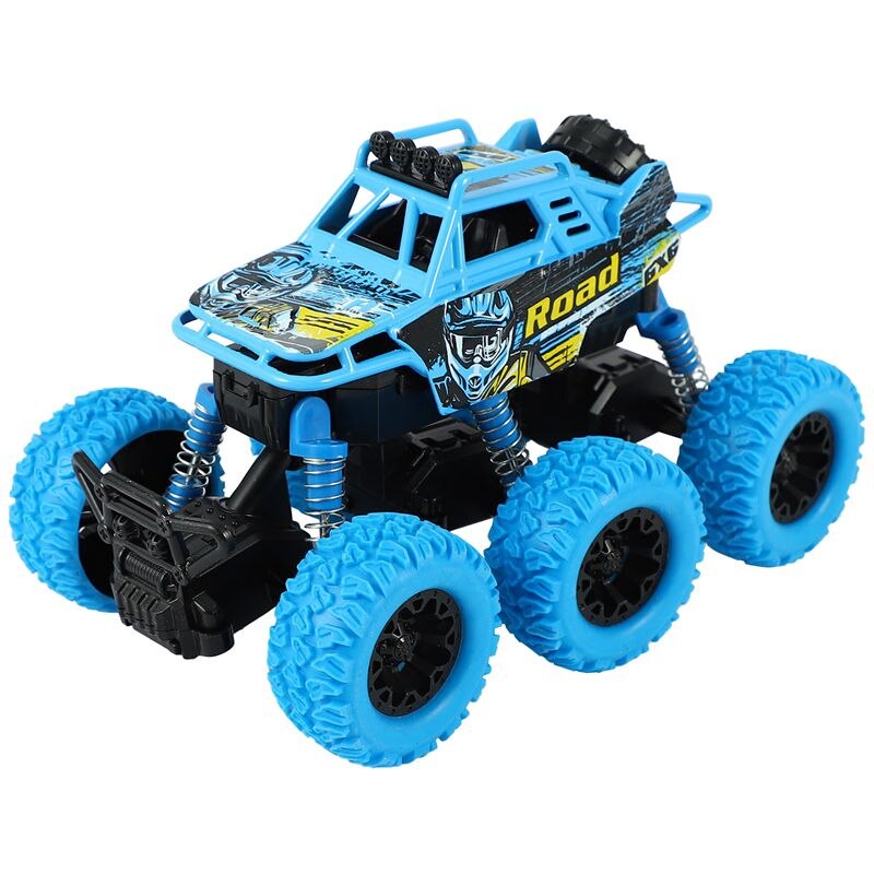Six Wheel Backswing Climbing Car Toy Six-Wheel Drive Alloy Cross Country Climbing Toy Car Blue