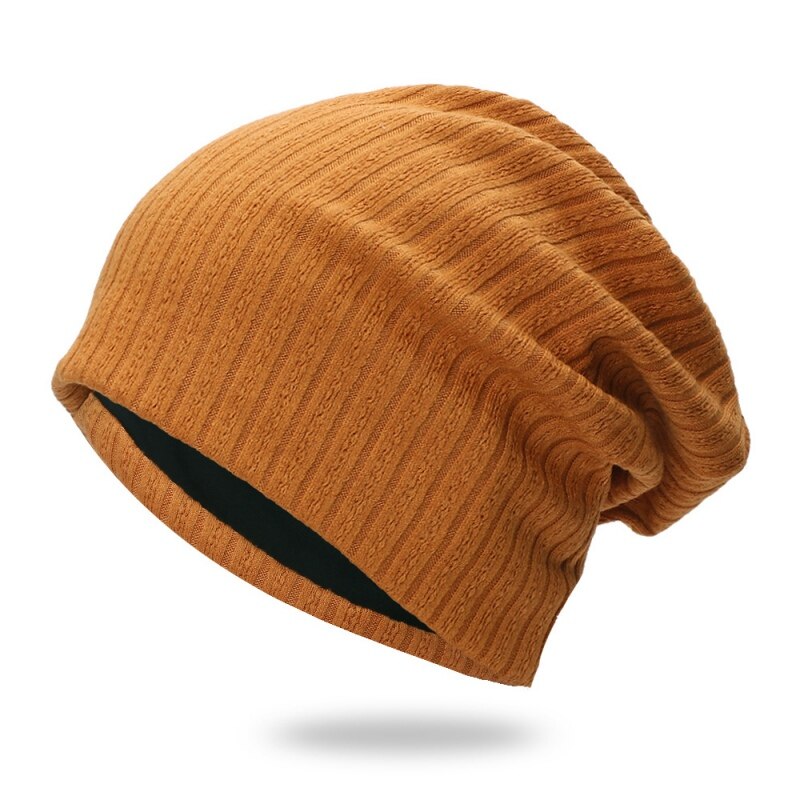 Gorro de punto elástico y térmico para hombre y mujer, gorro ligero de algodón, cálido, para otoño y primavera: XOU544J