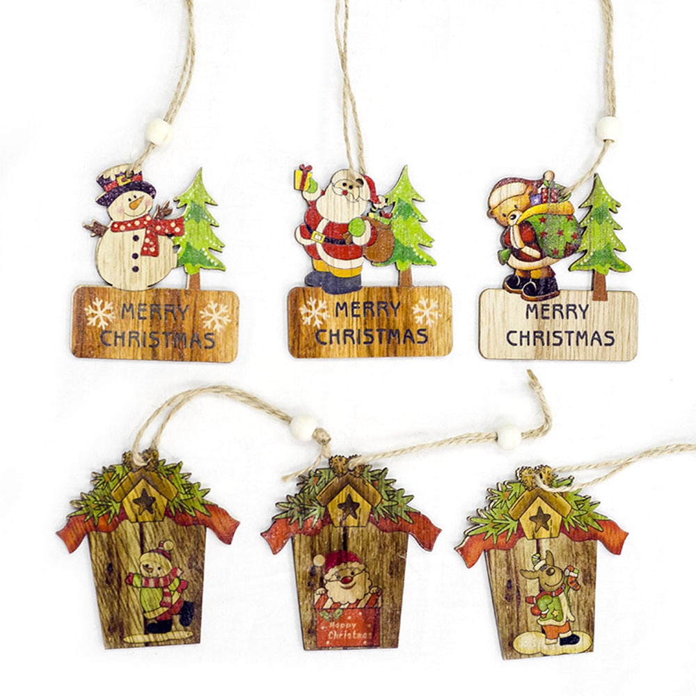 6pc julepynt juletre dekor anheng pynt til hjemmet julefest juletre ornament låve