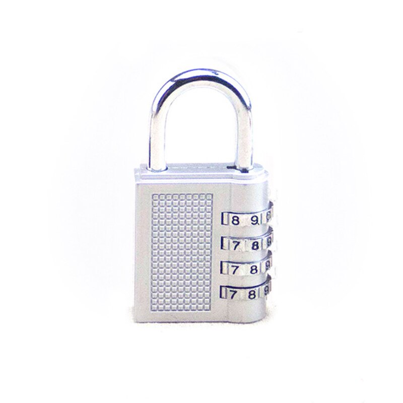 Cadenas à combinaison pour salle de sport école employé casier boîte à outils moraillon et stockage combinaison serrure cadenas 4 chiffres cadenas: Argent