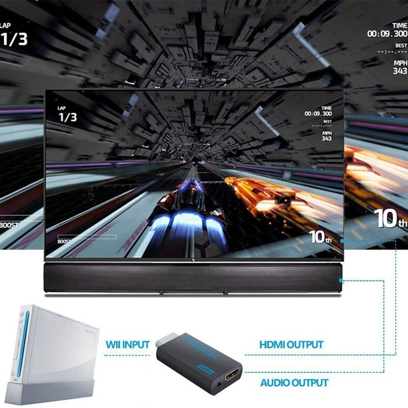 1080P Wii Naar Hdmi Converter Adapter Met 3.5Mm O Jack O Uitgang Voor Pc Hdtv Monitor Alle Wii display Modes