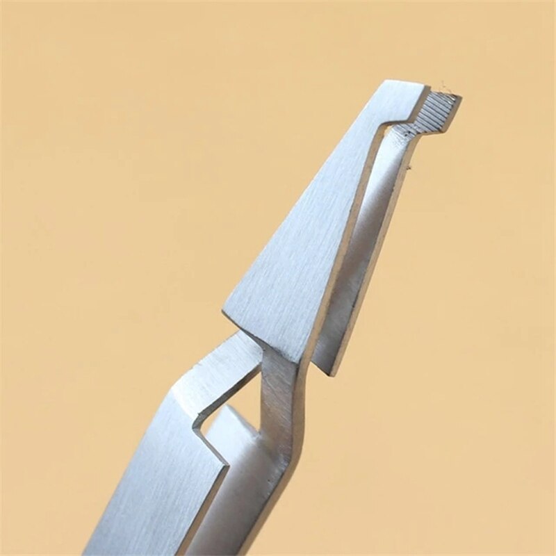 1Pcs Stainless Steel Orthodontic Bracket Dental Tweezers Serrated Holder Tools Bonding Whiteness InstrumentsTeeth Caring