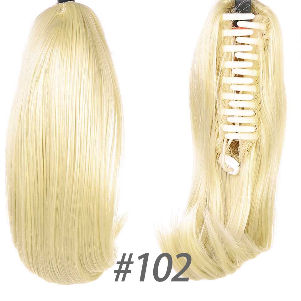 MANWEI, cabello corto liso, marrón, negro, Little Pony Tail, moño de cabello sintético, garra de cabello, extensiones de cabello de coleta: M6-307   102