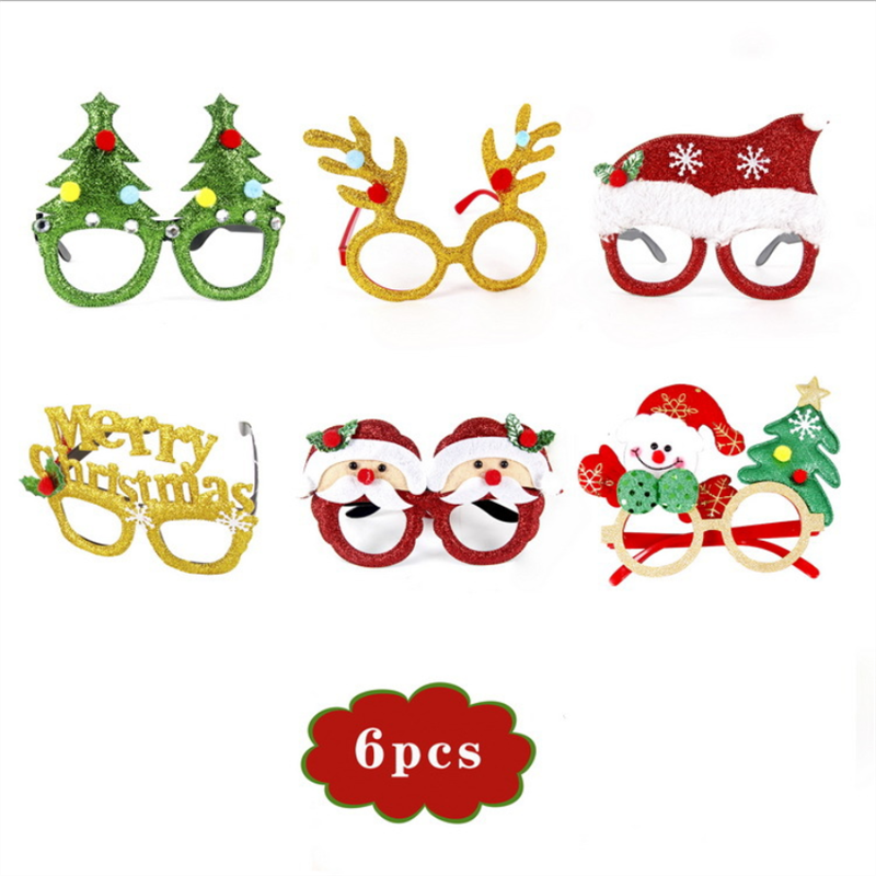 6-20 Stks/set Festival Levert Xmas Glazen Kerst Hoed Creatieve Party Kinderen Volwassen Hoofdband Kerstman Polsband