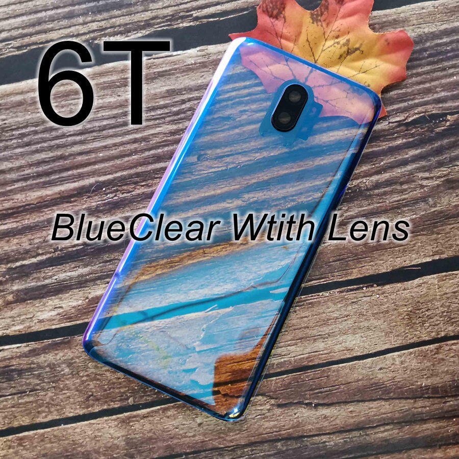 Transparant Clear Back Glass Cover Voor Oneplus 6 6 T Terug Batterij Cover Rear Behuizing Deur Glazen Case Vervanging Voor oneplus 6 T