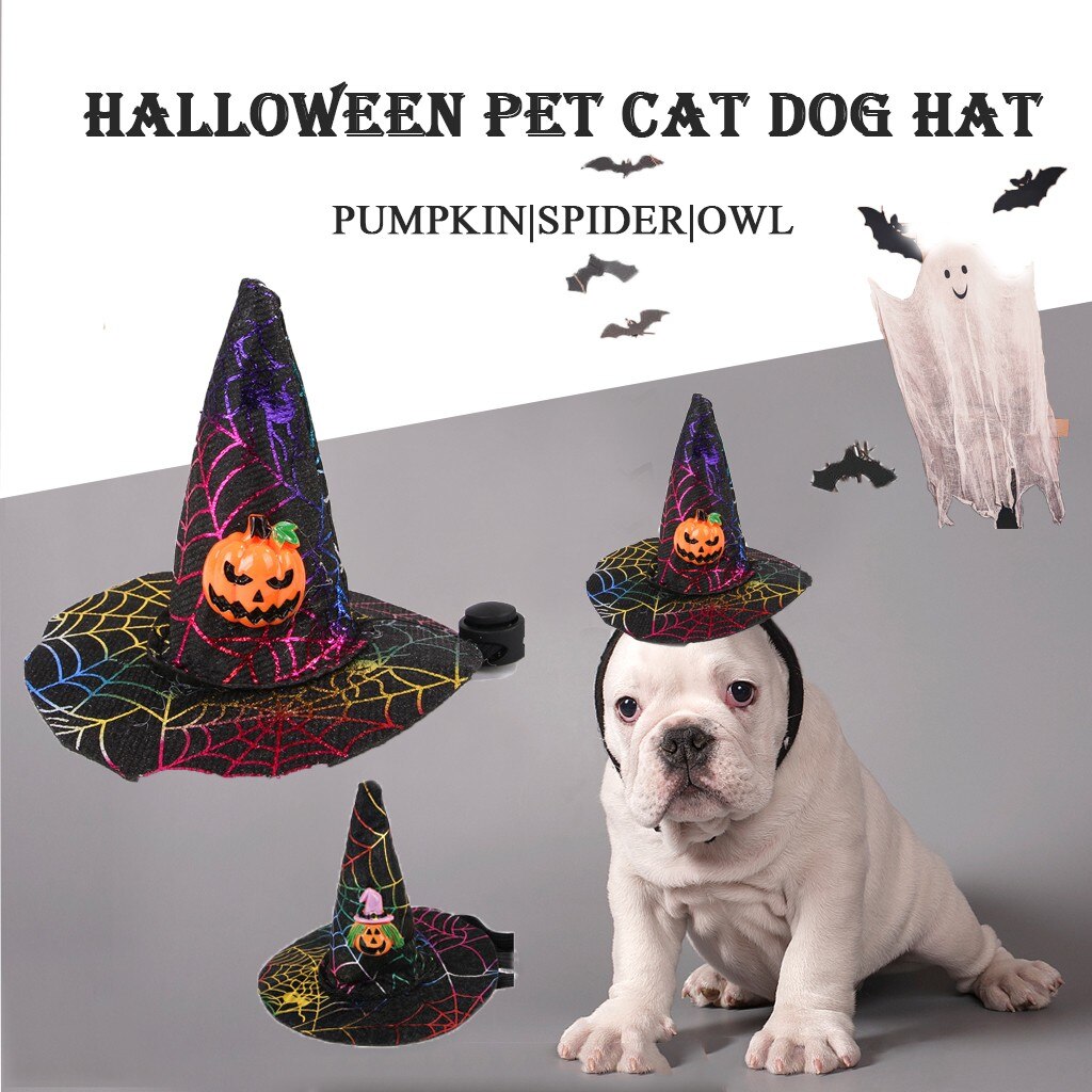 X4 # Schattige Hond Kat Hoofddeksels Halloween Hoeden Dot Met Hairball Cap Partij Kegel Hoed Voor Huisdier Viering Decoraties accessoires