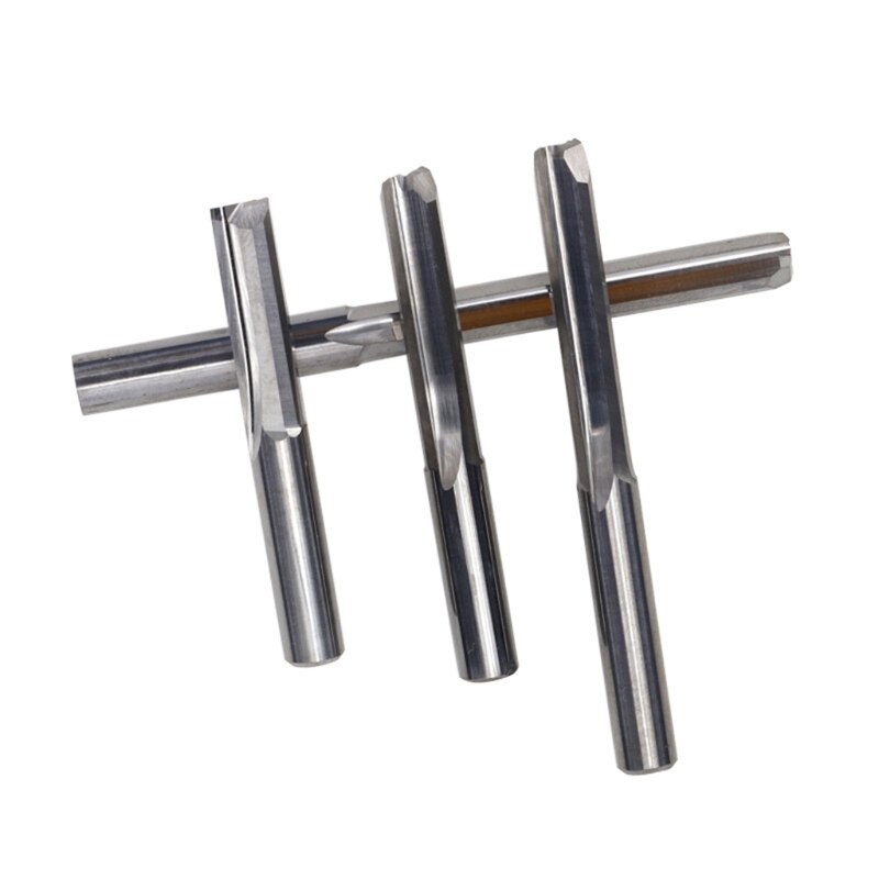 Vástago de 6mm, fresa de extremo recto de 2 ranuras, broca de grabado de carburo CNC, fresa de ranura recta, herramienta de madera 85AC